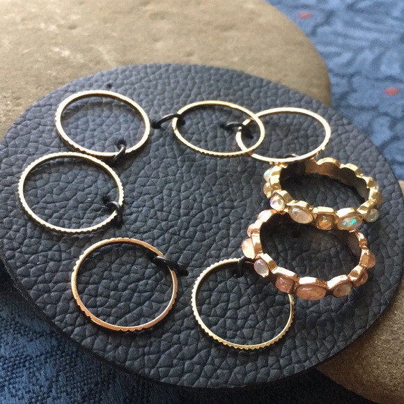 Free People Yellow Gold and Rose Gold Midi Rings - Picture 3 of 8